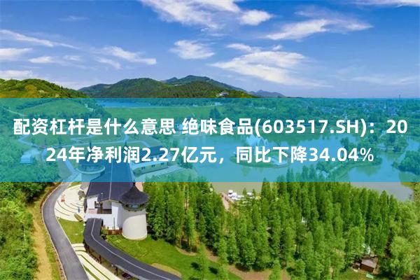 配资杠杆是什么意思 绝味食品(603517.SH)：2024年净利润2.27亿元，同比下降34.04%