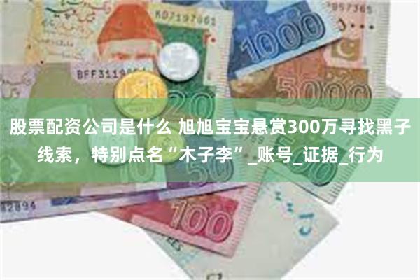 股票配资公司是什么 旭旭宝宝悬赏300万寻找黑子线索，特别点名“木子李”_账号_证据_行为
