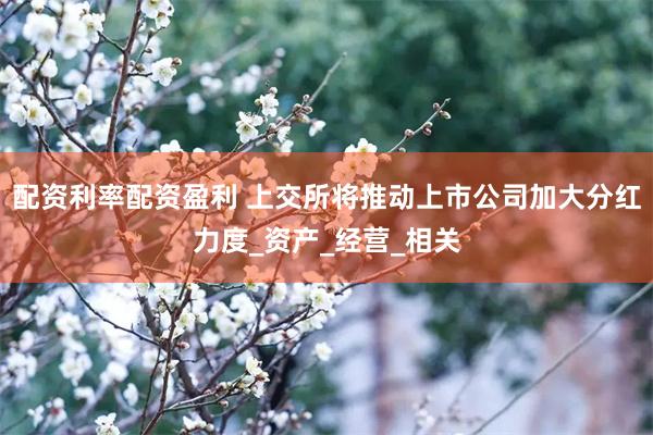 配资利率配资盈利 上交所将推动上市公司加大分红力度_资产_经营_相关
