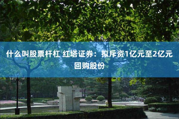 什么叫股票杆杠 红塔证券：拟斥资1亿元至2亿元回购股份