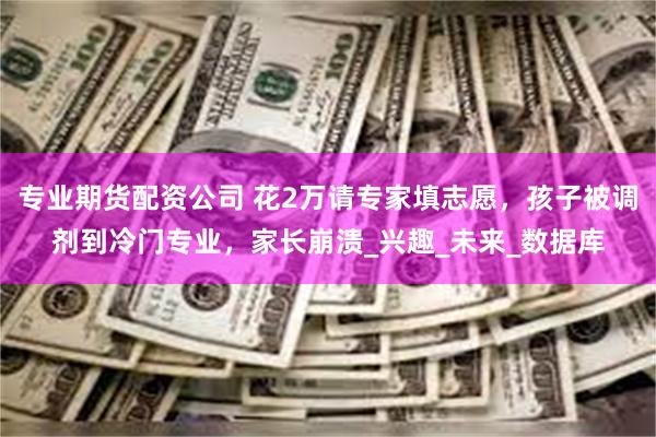 专业期货配资公司 花2万请专家填志愿，孩子被调剂到冷门专业，家长崩溃_兴趣_未来_数据库