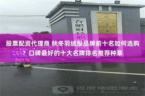 股票配资代理商 秋冬羽绒服品牌前十名如何选购？口碑最好的十大名牌排名推荐种草