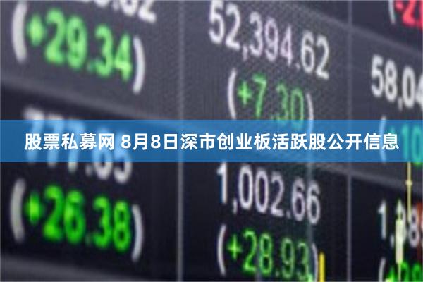 股票私募网 8月8日深市创业板活跃股公开信息